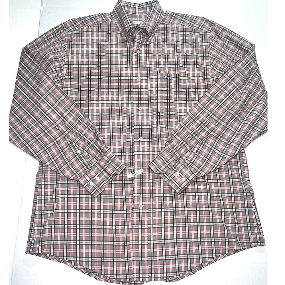Southern Tide Shirt Men's Size M Brown Plaid Classic Fit Long Sleeve Button Logo